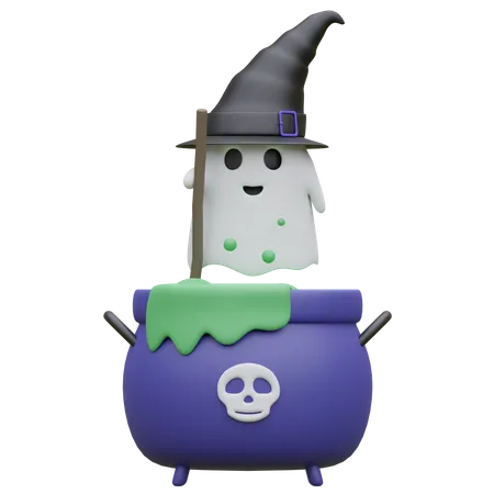 Chaudron d'Halloween  3D Icon