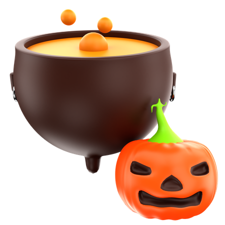 Chaudron d'Halloween  3D Icon