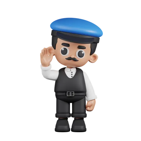 Salutation du conducteur  3D Illustration