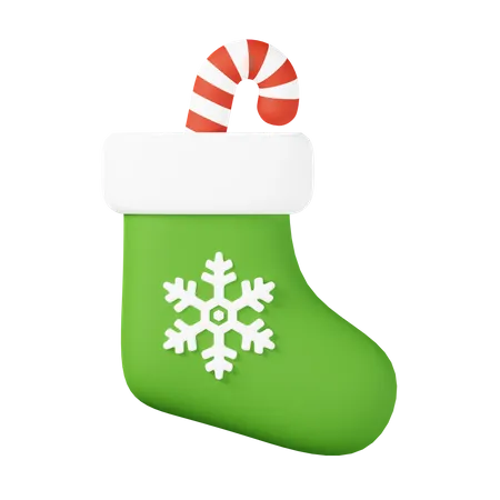 Chaussette de Noël avec des bonbons  3D Icon