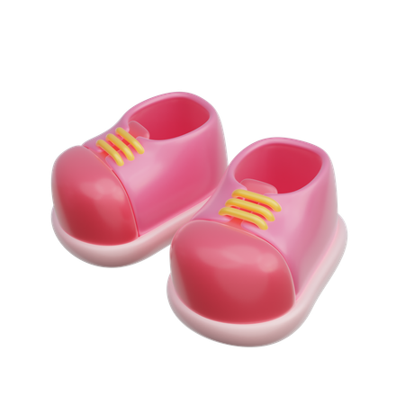 Chaussures bébé roses  3D Icon