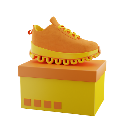 Chaussures sur le dessus de la boîte  3D Icon