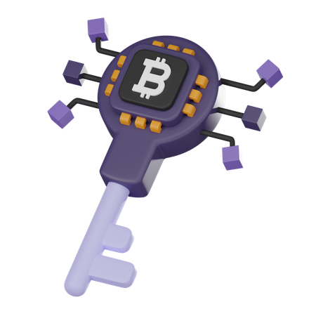 Chave bitcoin  3D Icon