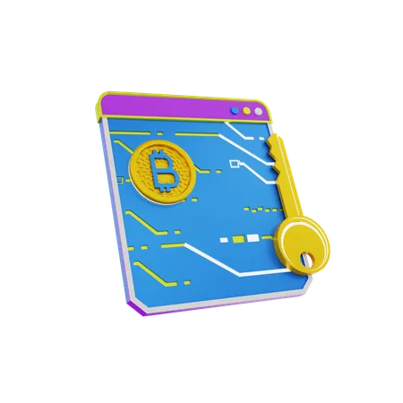 Chave bitcoin  3D Icon