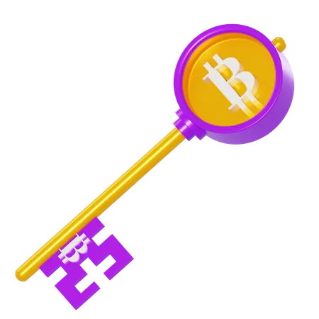 Chave bitcoin  3D Illustration
