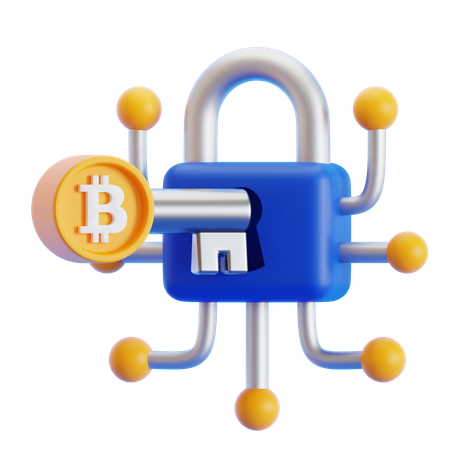 Chave de criptografia bitcoin  3D Icon