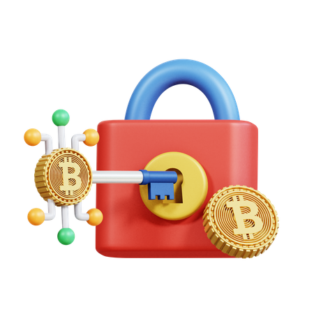 Chave de criptografia bitcoin  3D Icon