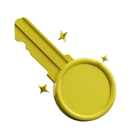 Chave de ouro  3D Icon
