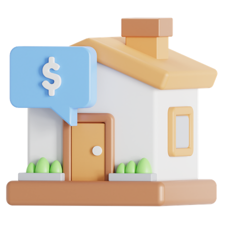 Cheap house  3D Icon