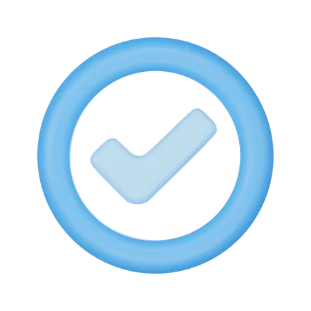 3 D Rendering Blue Check Mark Icon 3D Icon
