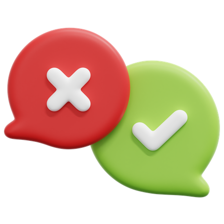 Check and block bubble  3D Icon