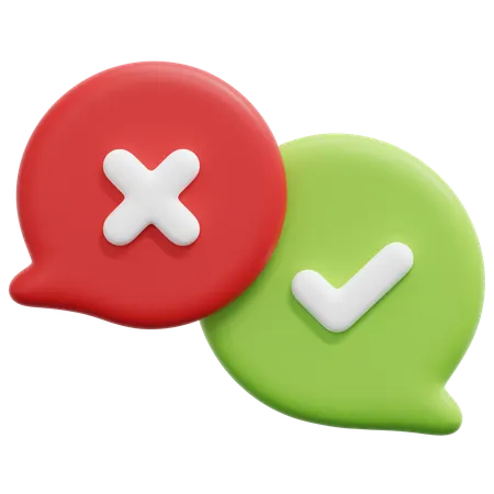Check and block bubble  3D Icon