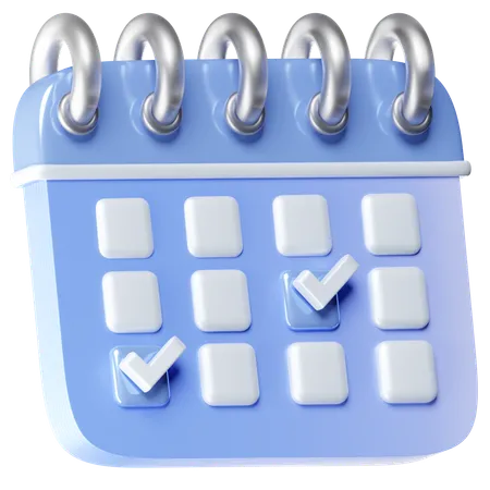 An Icon Presenting A Calendar With Highlighted Days Ideal For Marking Appointments Or Important Dates 3D Icon