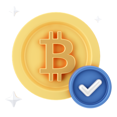 Check Bitcoin  3D Icon