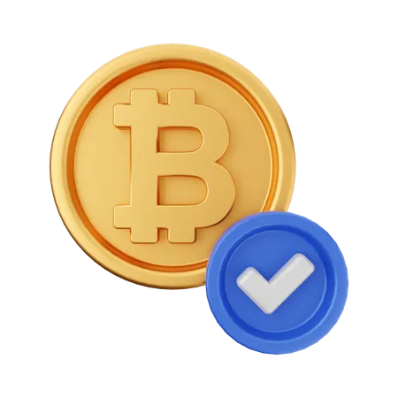 Check Bitcoin  3D Icon