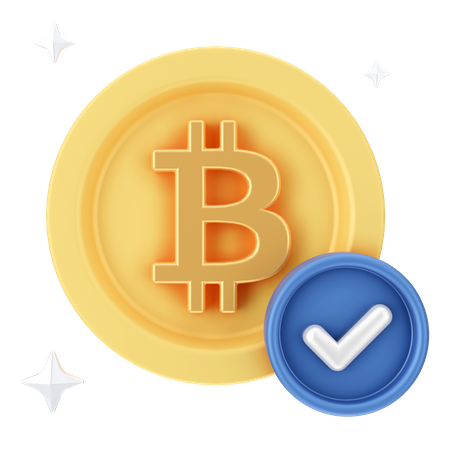 Check Bitcoin 3D Icon