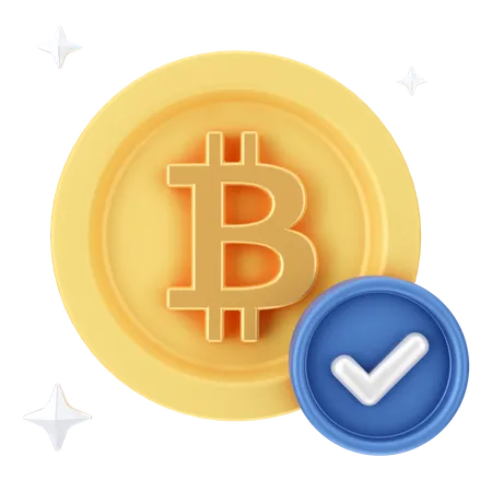Check Bitcoin  3D Icon