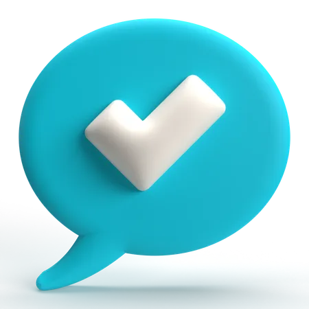 Check Bubble Chat  3D Icon