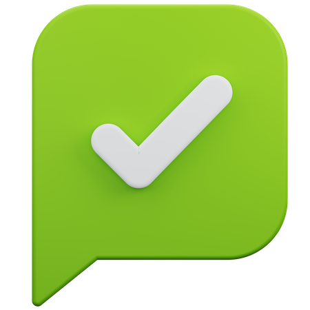 Check Bubble Chat  3D Icon