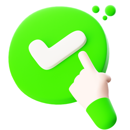 Check Button Pressed  3D Icon