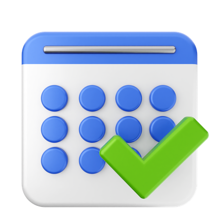 Check Calendar  3D Icon