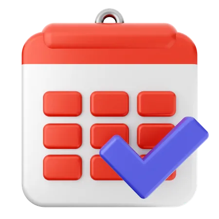 Check Calendar  3D Icon