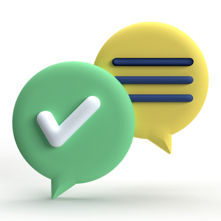 Check Chat  3D Icon