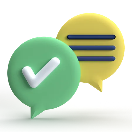 Check Chat  3D Icon