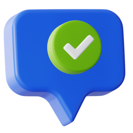 Check Chat  3D Icon