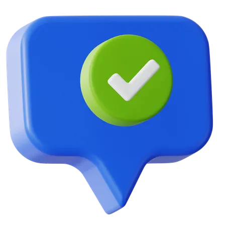 Check Chat  3D Icon