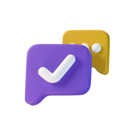 Check Chat  3D Icon