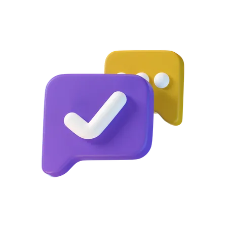 Check Chat  3D Icon