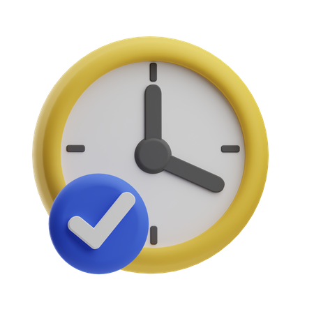 Check Clock  3D Icon