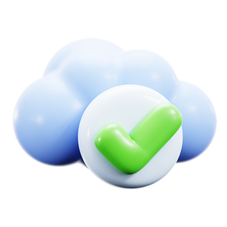 Check Cloud  3D Icon