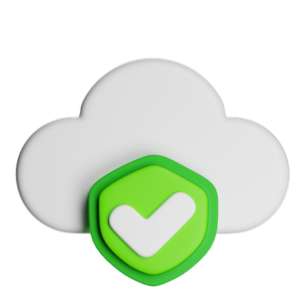 Check Cloud Security  3D Icon