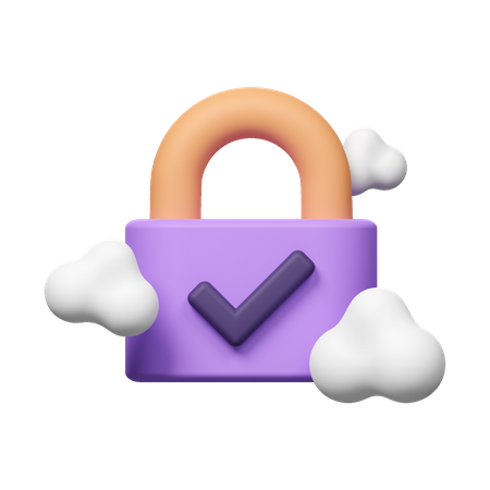 Check Cloud Security  3D Icon