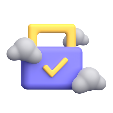 Check Cloud Security  3D Icon