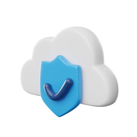 Check Cloud Security  3D Icon