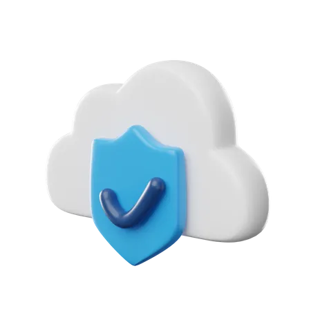 Check Cloud Security  3D Icon