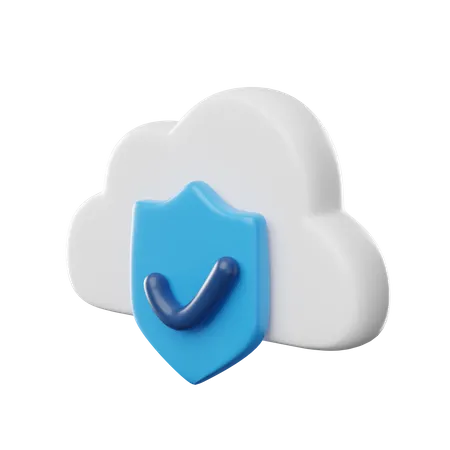 Check Cloud Security 3D Icon