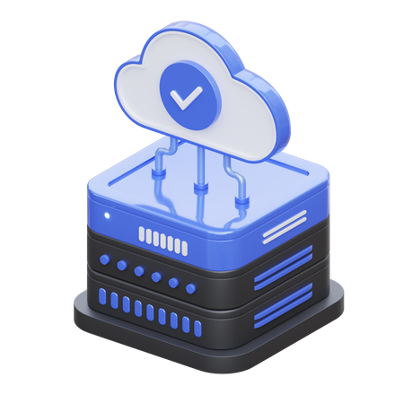 Check Cloud Server  3D Icon