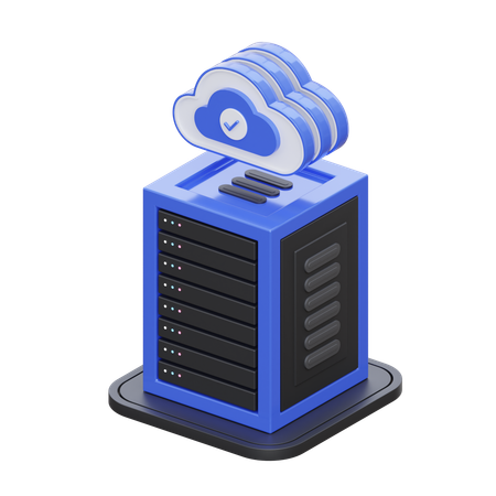 Check Cloud Server  3D Icon