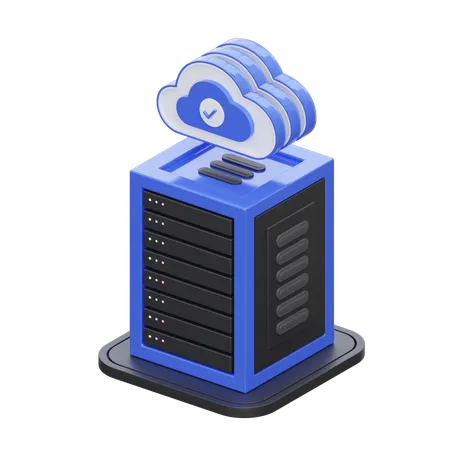 Check Cloud Server  3D Icon