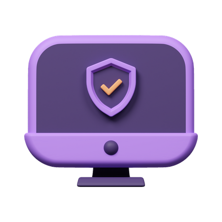 Check Computer Security  3D Icon