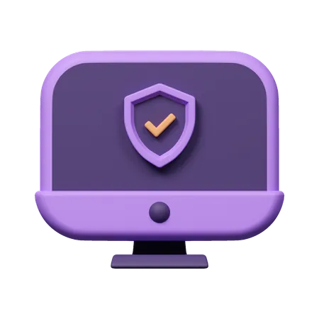 Computer Protection 3 D Icon 3D Icon