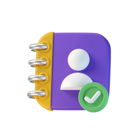 Check Contact Book  3D Icon