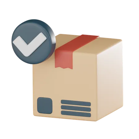 Delivered Cardboard Box Check Mark Approved Symbol Represents Successful Completion Logistics Process Order Fulfillment Delivery Use Articles Infographics Social Media Posts About Logistics 3D Icon