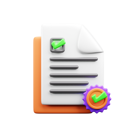 Check Document  3D Icon