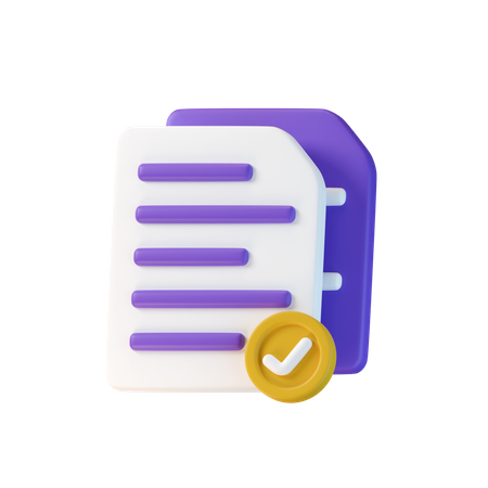 Check Document  3D Icon