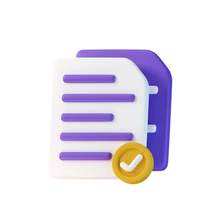 Check Document  3D Icon